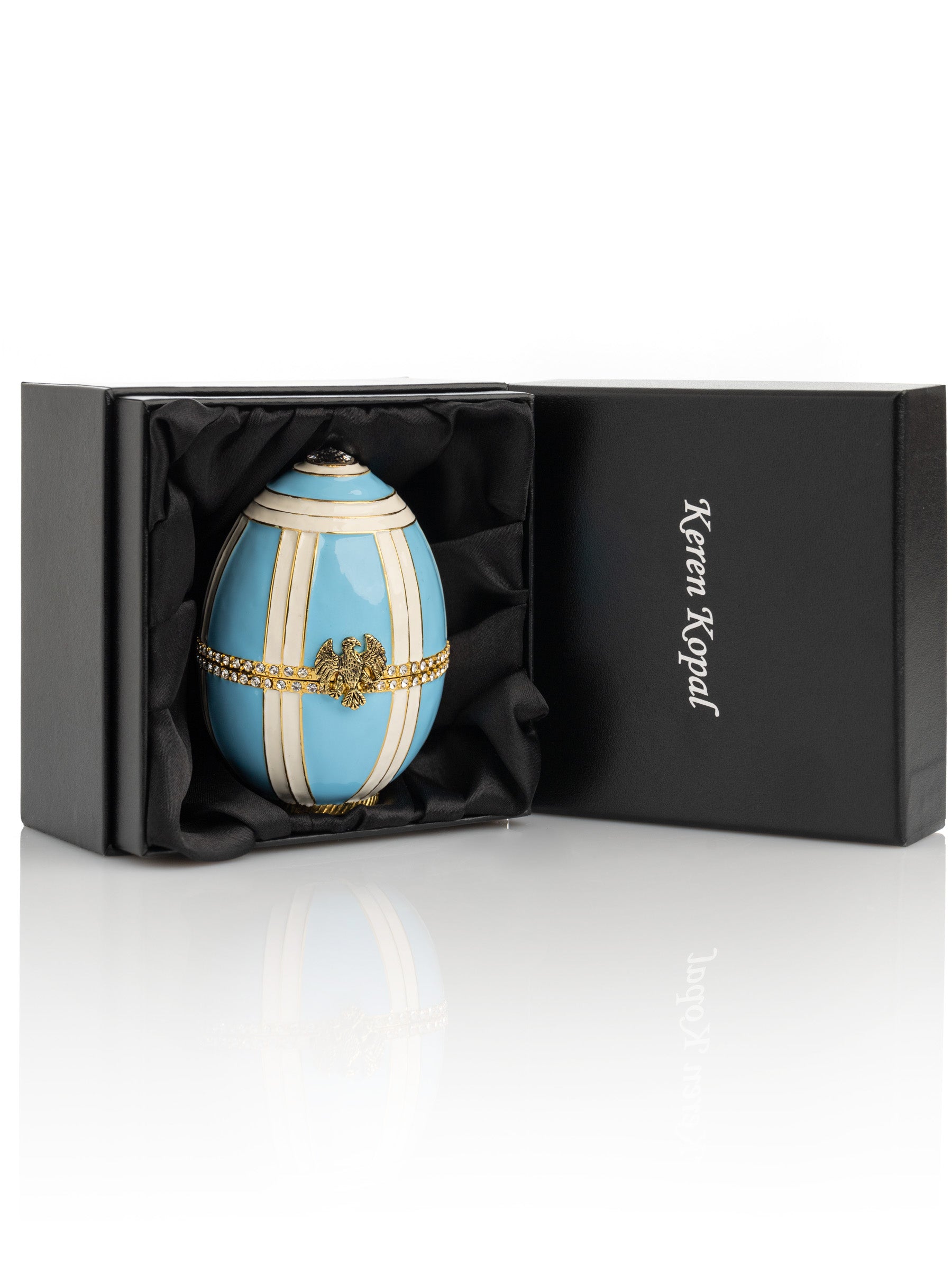 Light blue Egg with Sailing ship