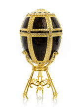 Keren Kopal Black & Gold Egg with a Gold crystals Elephant