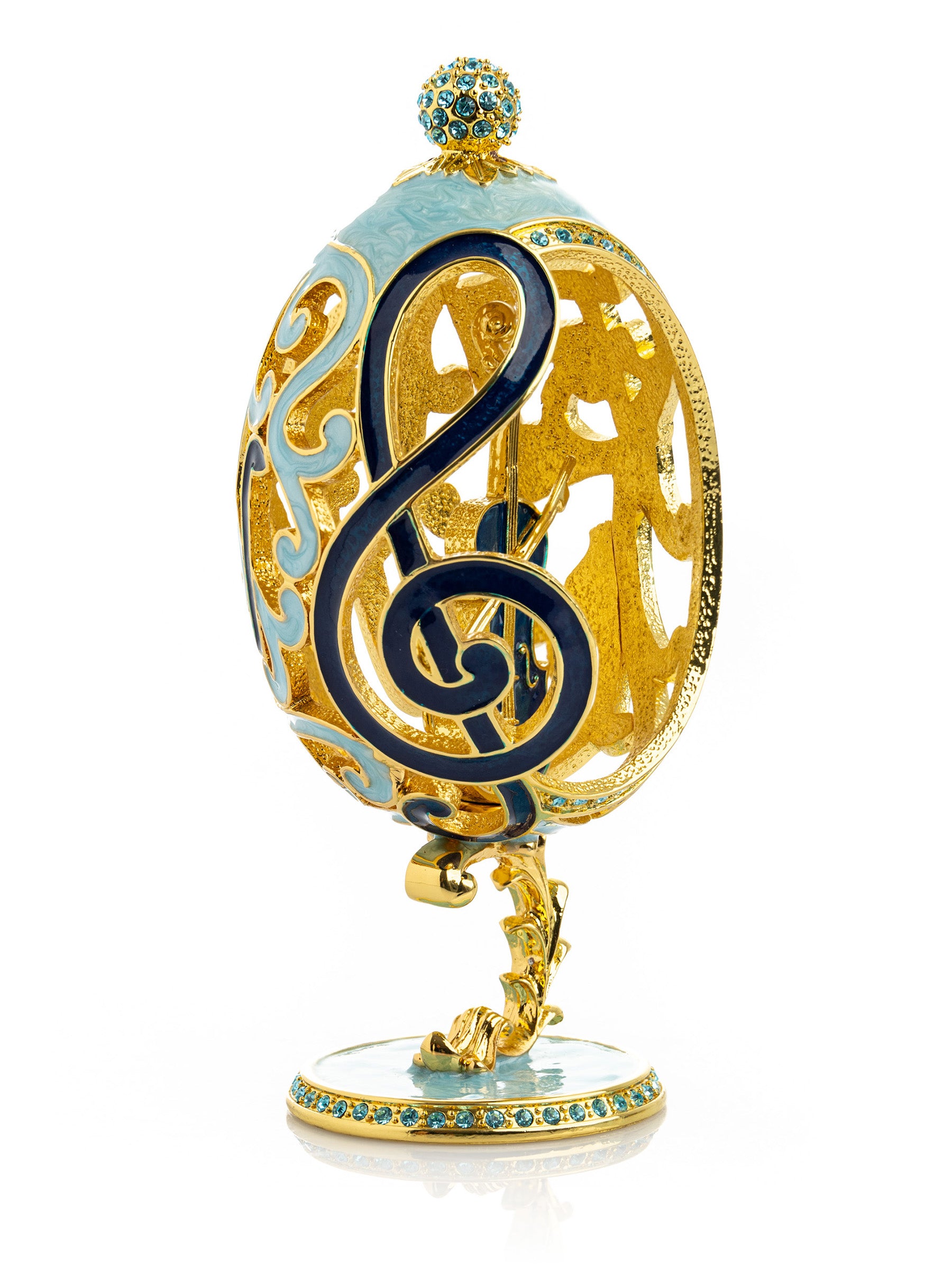 Treble Clef Faberge Egg with Violin Surprise