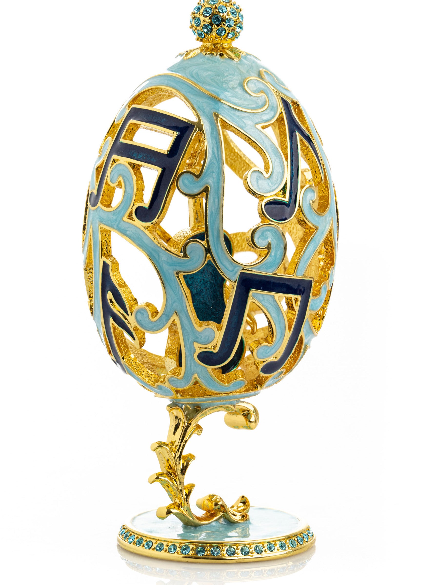 Treble Clef Faberge Egg with Violin Surprise