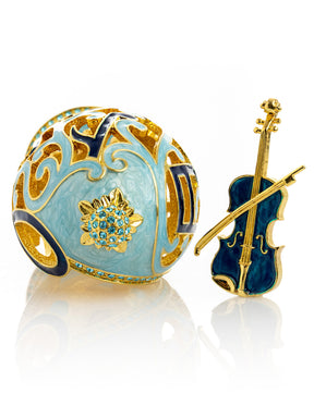 Keren Kopal Treble Clef Faberge Egg with Violin Surprise