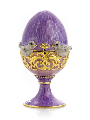 Purple Egg with two Gold love doves