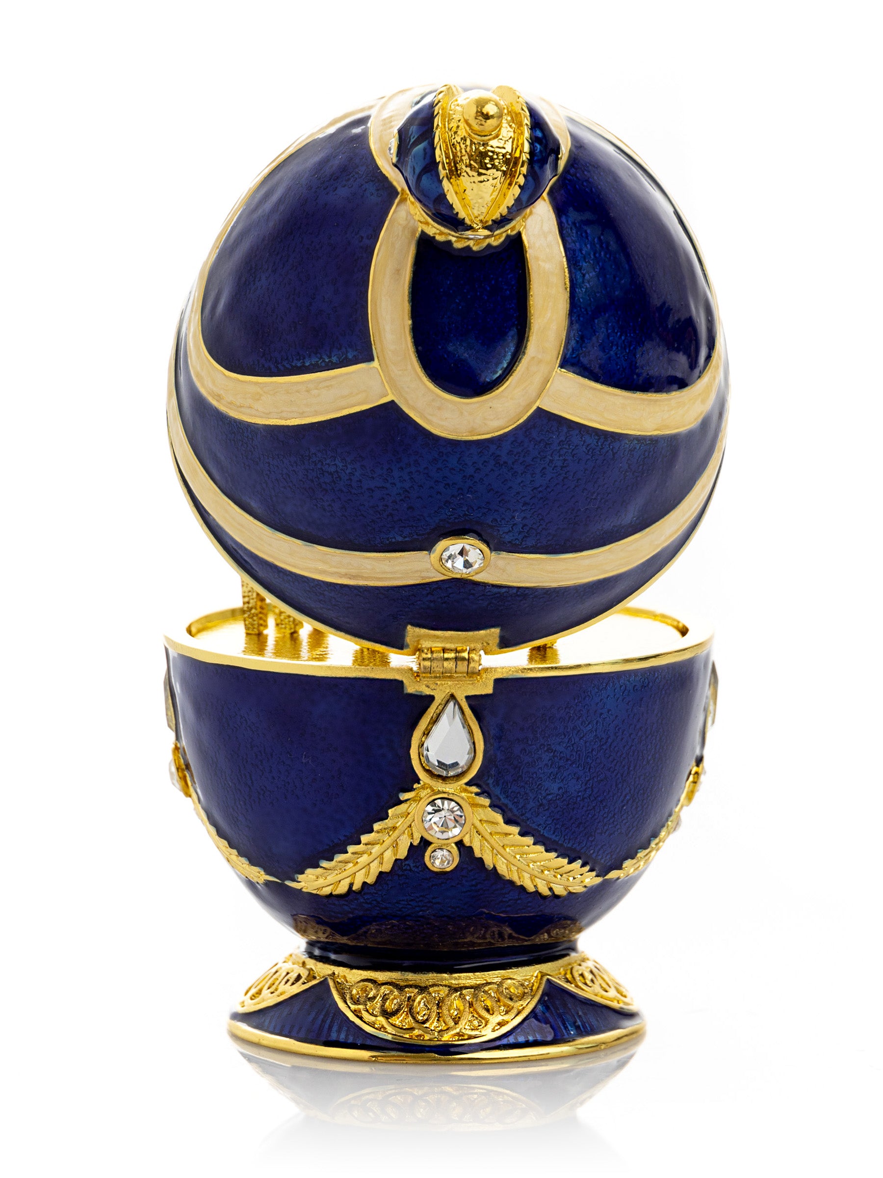 Keren Kopal Blue Faberge Egg with Golden Piano Surprise