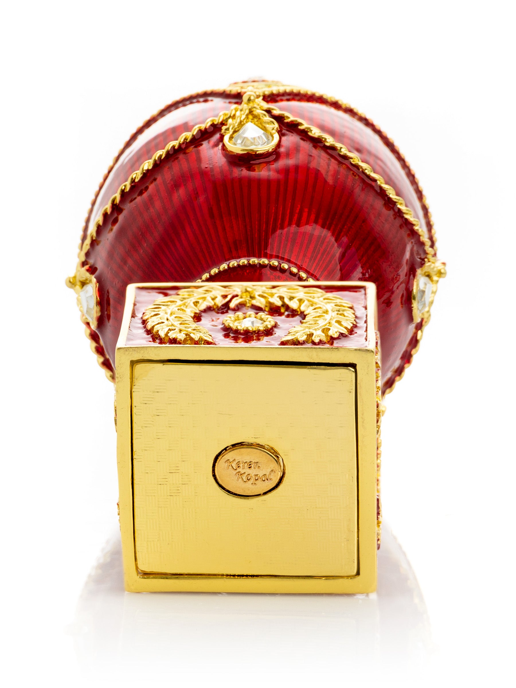 Keren Kopal Red Faberge Egg with Gold Horse