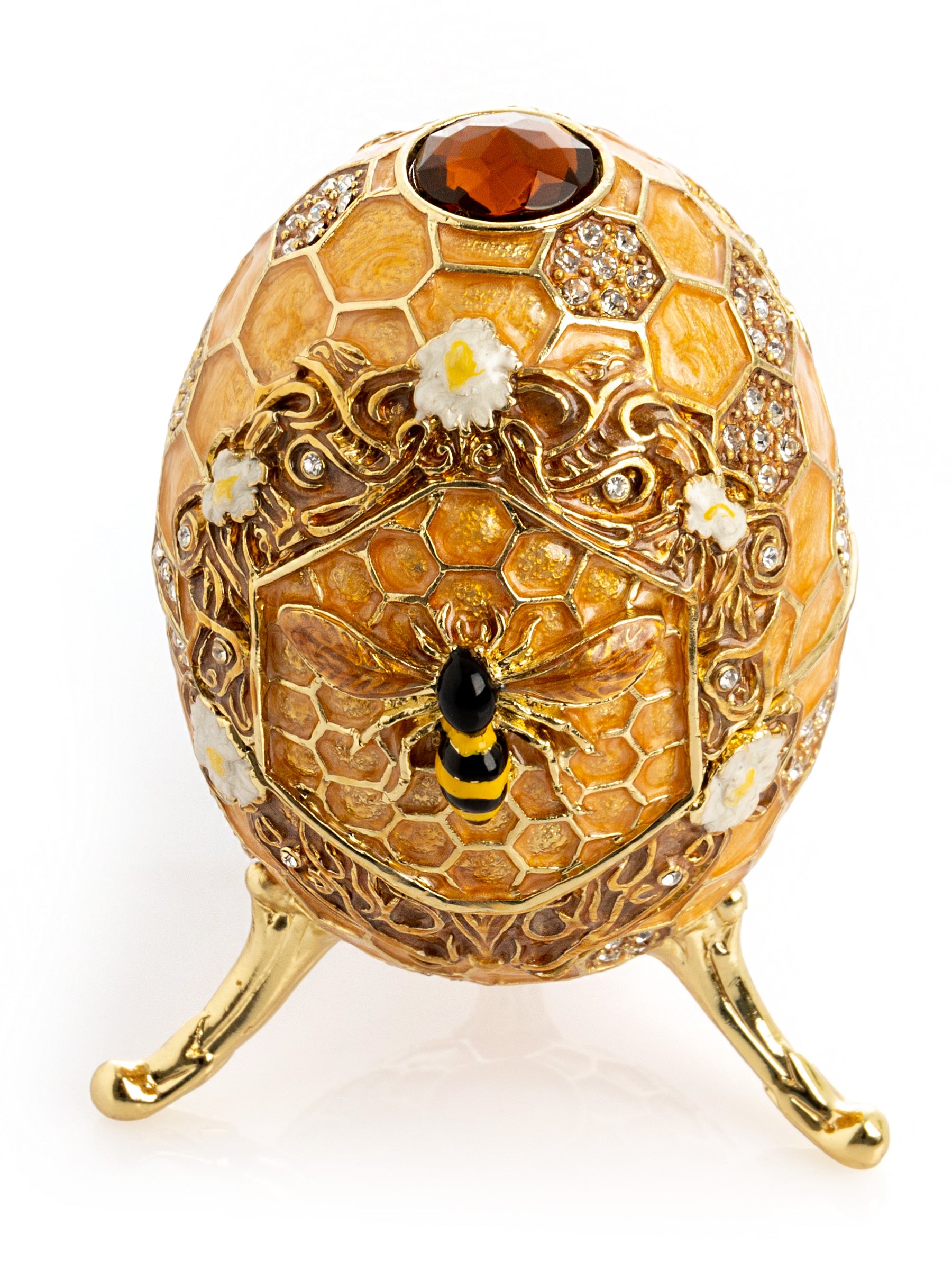 Keren Kopal Easter Egg Honeycomb with Bees Hive trinket box