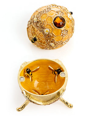 Keren Kopal Easter Egg Honeycomb with Bees Hive trinket box