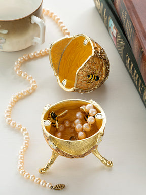 Keren Kopal Easter Egg Honeycomb with Bees Hive trinket box