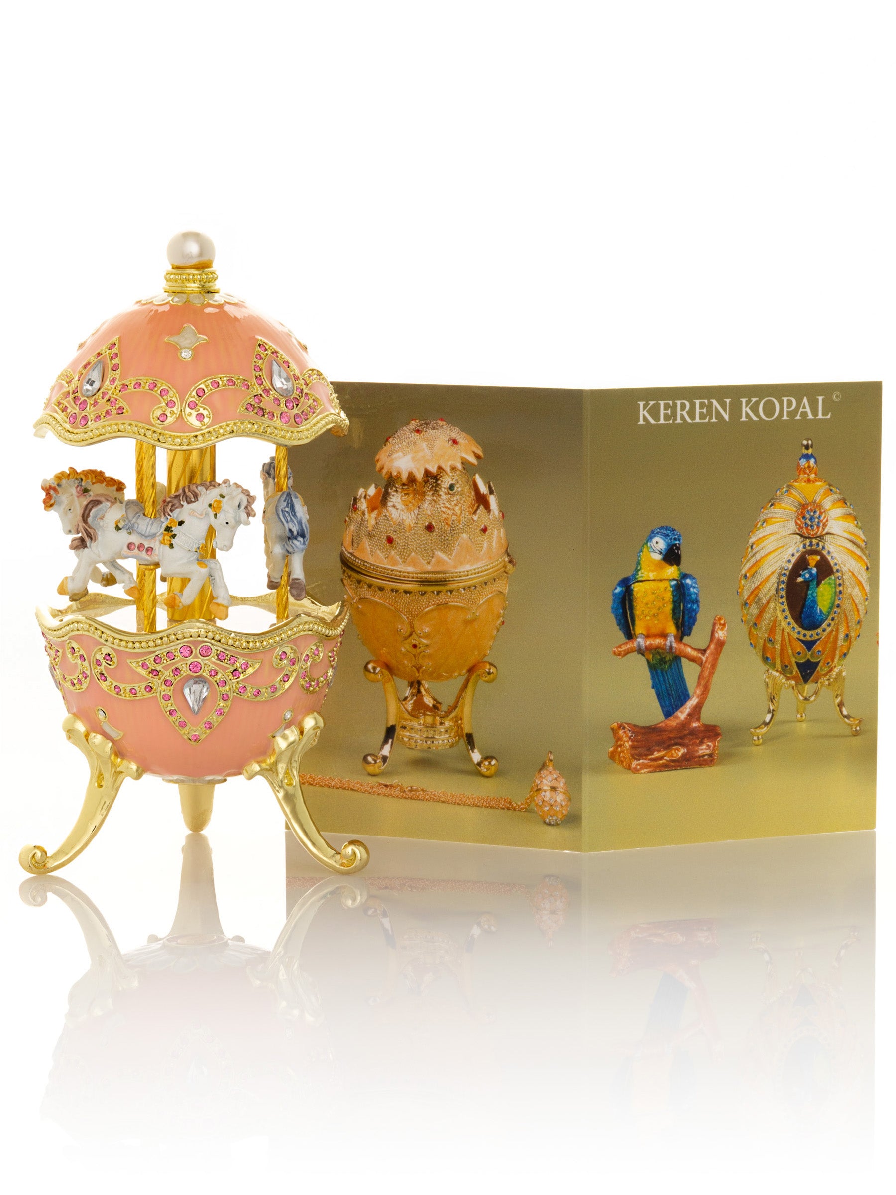 Pink Faberge Egg with Horse Carousel