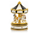 Black Musical Carousel with Spinning Royal Horses