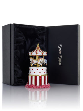 Keren Kopal Red Wind up Horse Carousel & trinket Box Limited Edition 1-250