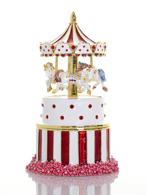 Keren Kopal Red Wind up Horse Carousel & trinket Box Limited Edition 1-250