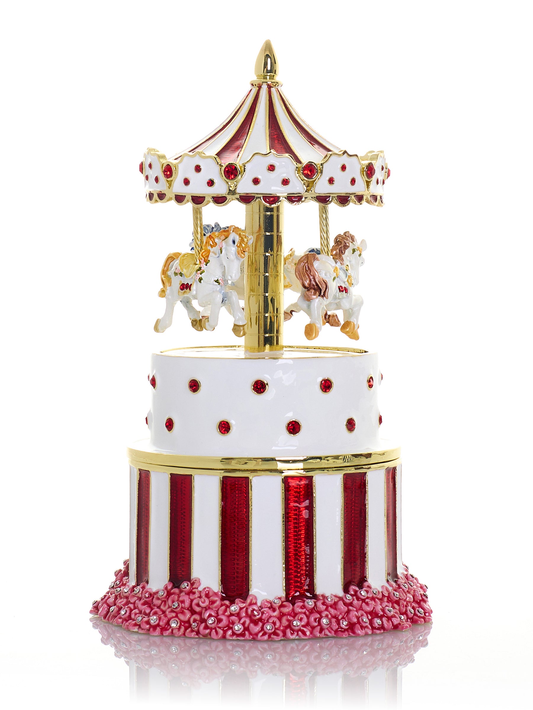Keren Kopal Red Wind up Horse Carousel & trinket Box Limited Edition 1-250