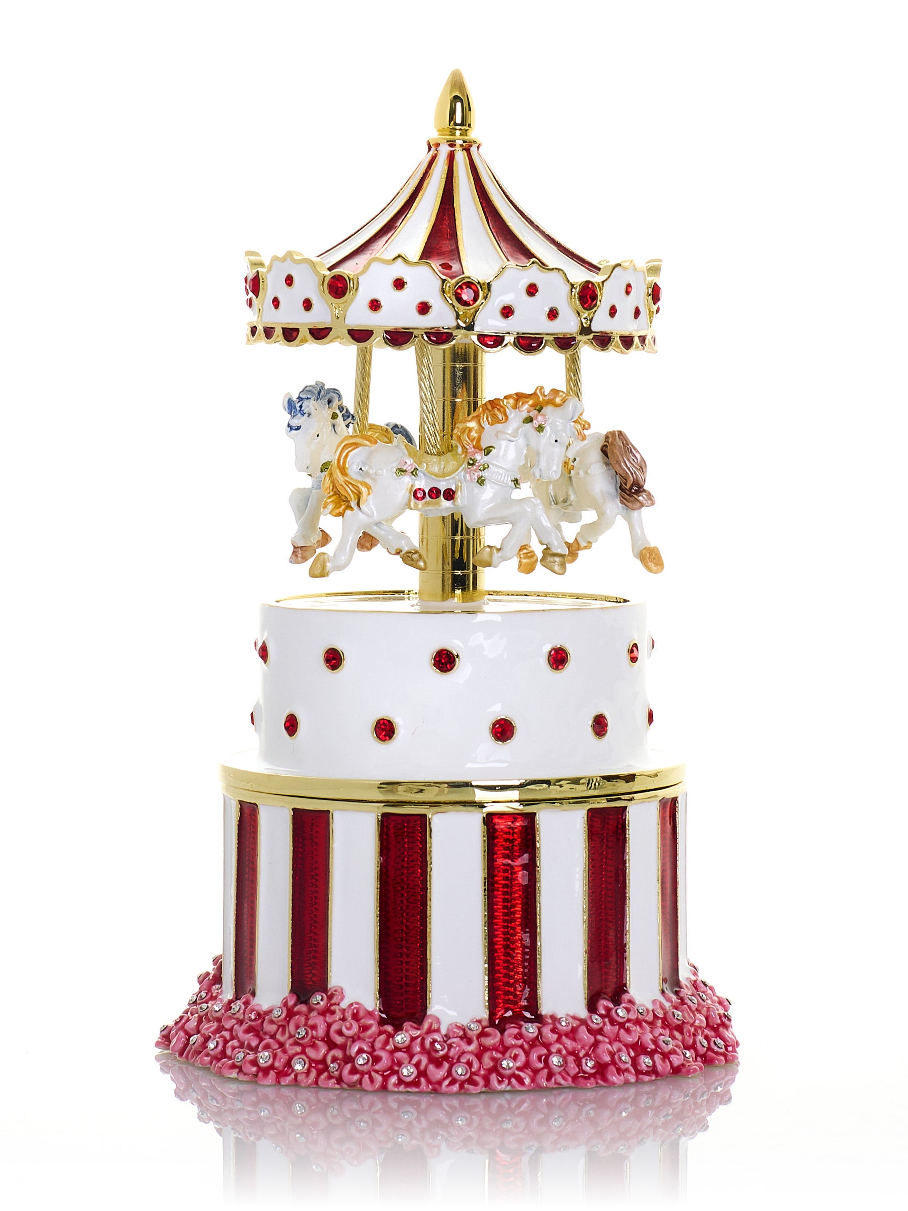Keren Kopal Red Wind up Horse Carousel & trinket Box Limited Edition 1-250