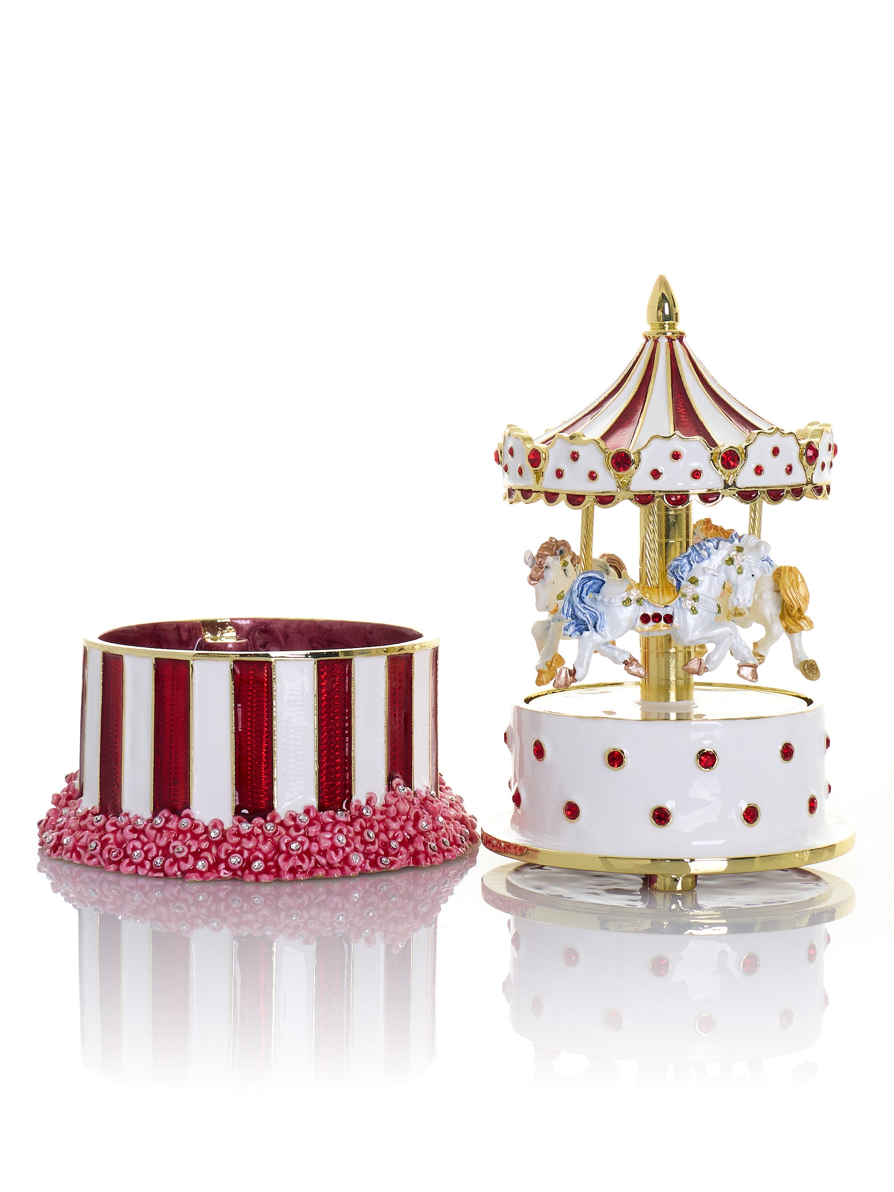 Keren Kopal Red Wind up Horse Carousel & trinket Box Limited Edition 1-250