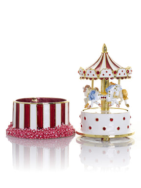 Keren Kopal Red Wind up Horse Carousel & trinket Box Limited Edition 1-250