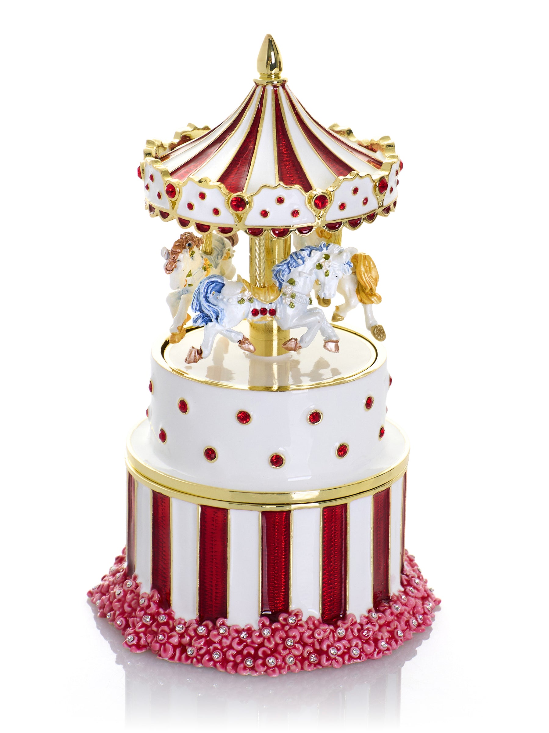 Keren Kopal Red Wind up Horse Carousel & trinket Box Limited Edition 1-250