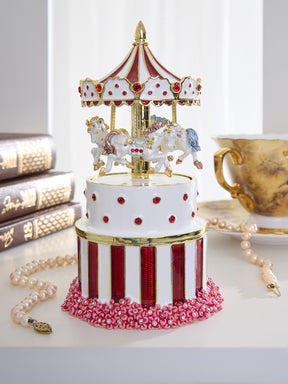 Keren Kopal Red Wind up Horse Carousel & trinket Box Limited Edition 1-250
