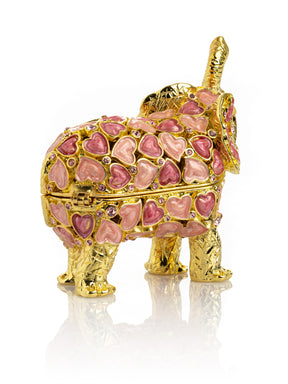 Golden Elephant with Hearts decoration