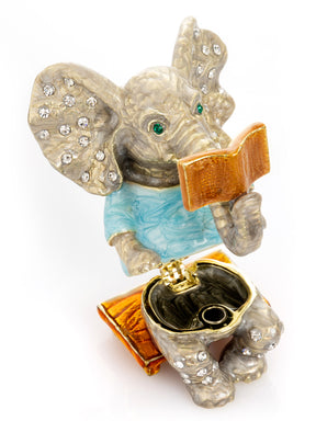 Keren Kopal Elephant Sitting and Reading a Book