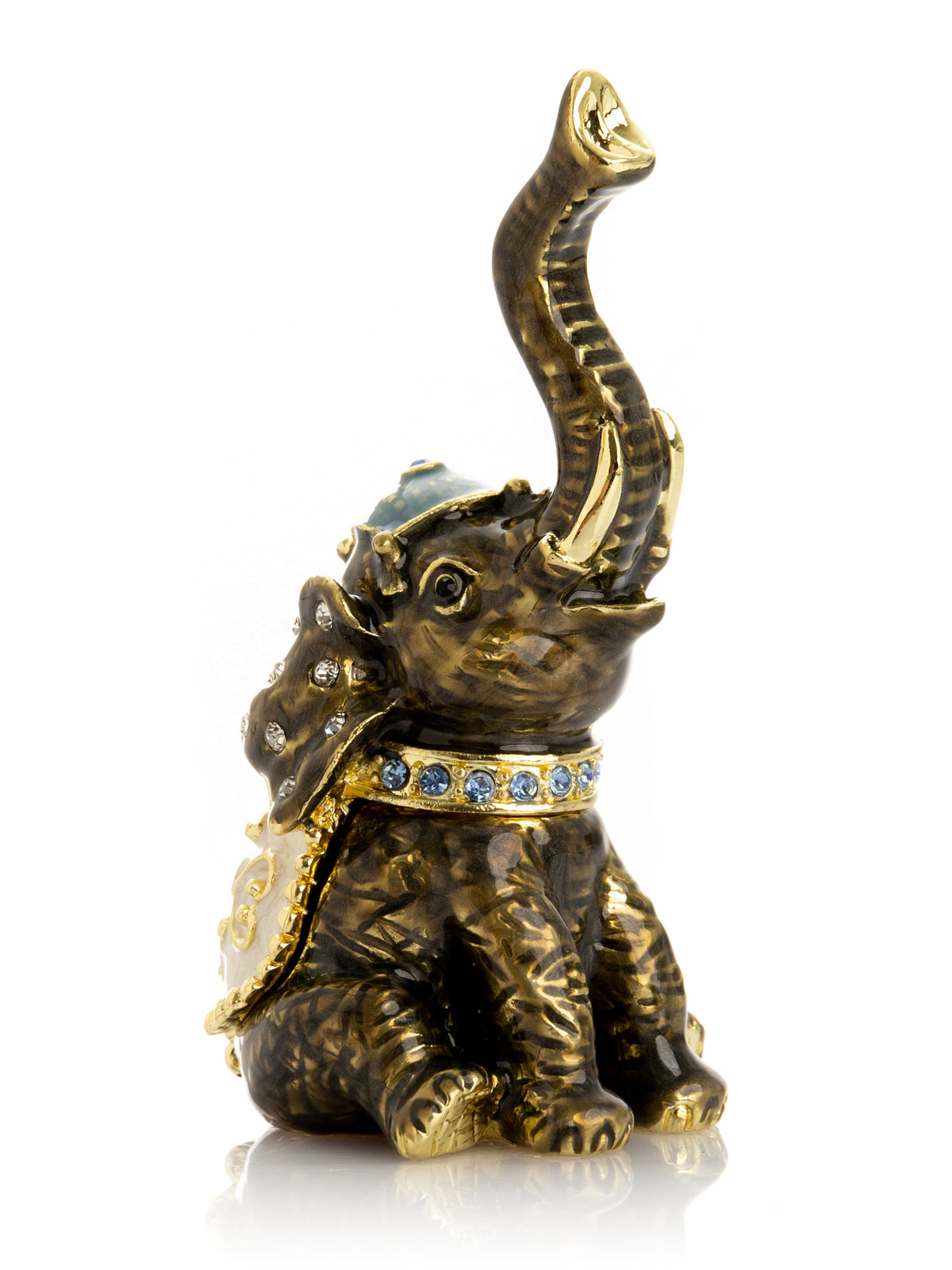 Keren Kopal Elephant Brown and Gold Trinket Box