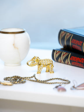 Golden Elephant with crystals