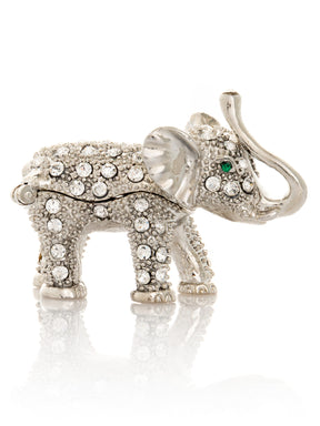 Keren Kopal Silver Elephant with Green Eyes