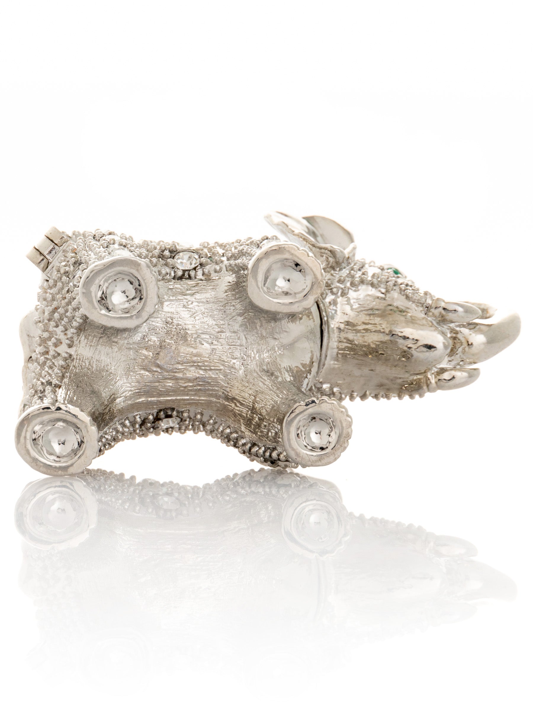 Keren Kopal Silver Elephant with Green Eyes