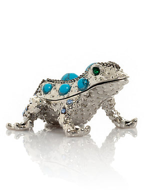 Keren Kopal Silver Frog with Turquoise Gemstones