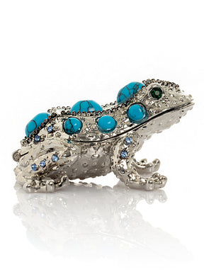 Keren Kopal Silver Frog with Turquoise Gemstones