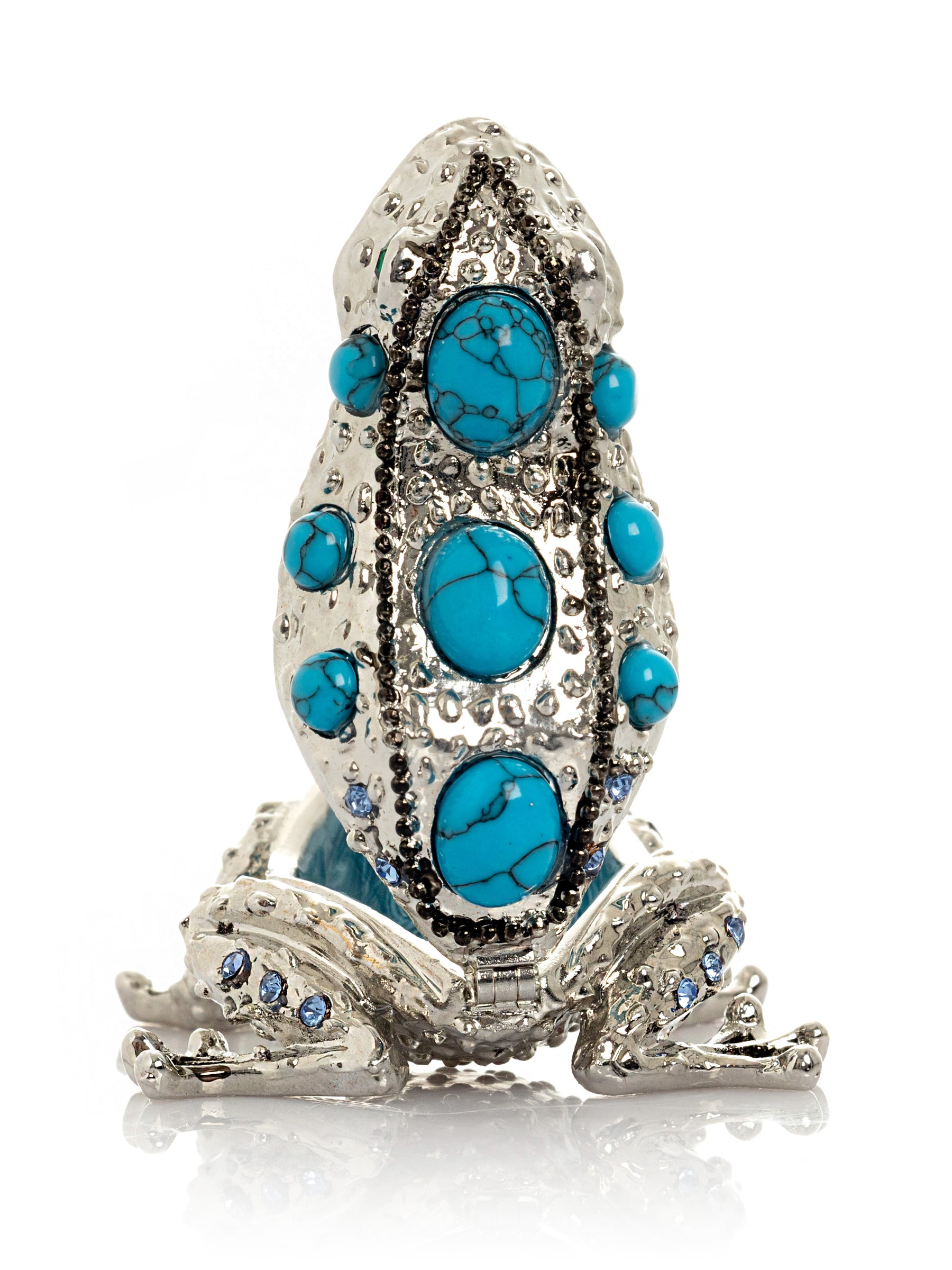 Keren Kopal Silver Frog with Turquoise Gemstones