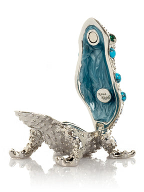 Keren Kopal Silver Frog with Turquoise Gemstones