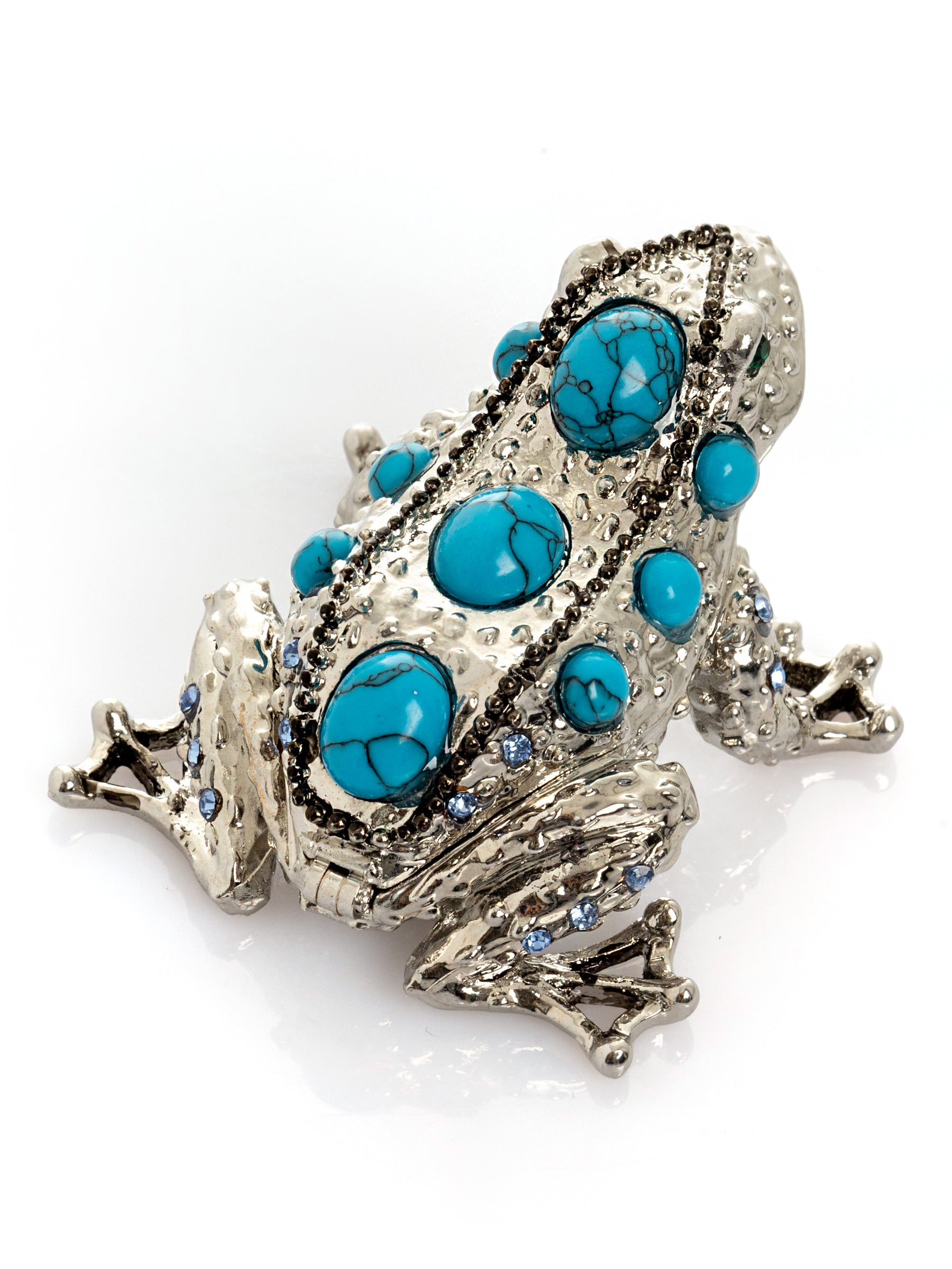 Keren Kopal Silver Frog with Turquoise Gemstones