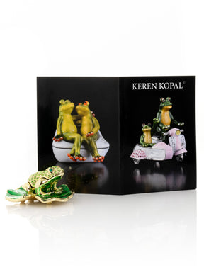 Keren Kopal Golden Frog on Green Leaf