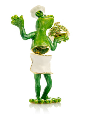 Keren Kopal Gourmet Frog Chef Trinket Box