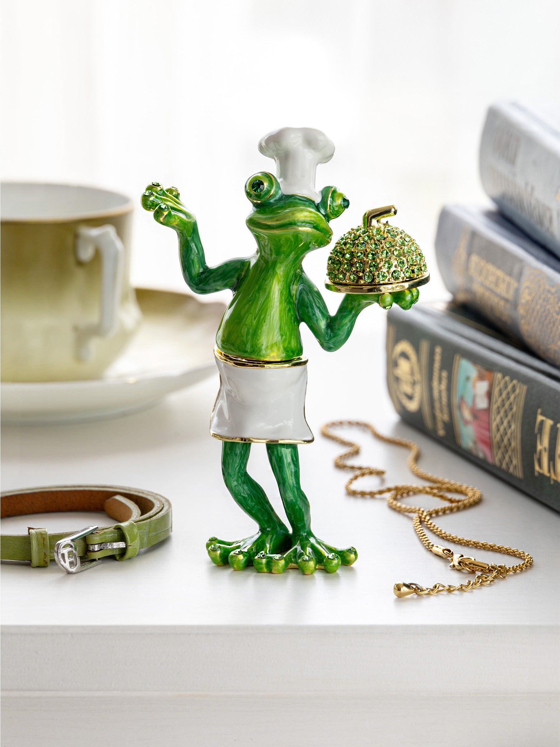 Keren Kopal Gourmet Frog Chef Trinket Box