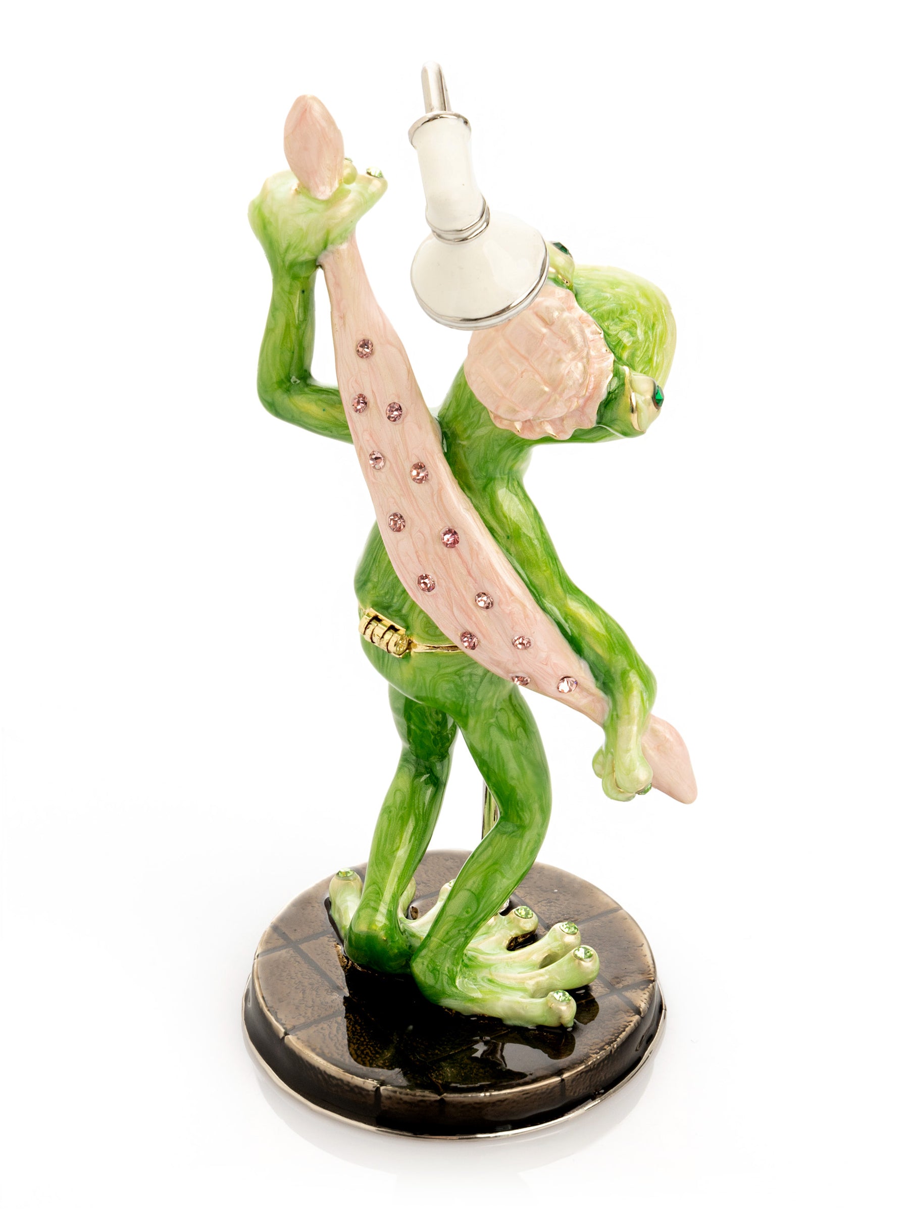 Keren Kopal Frog Taking a Shower Trinket Box with Pink Towel