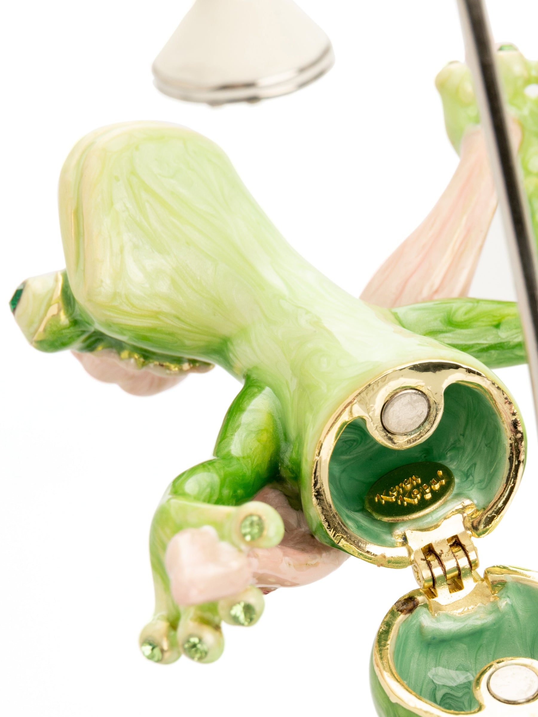 Keren Kopal Frog Taking a Shower Trinket Box with Pink Towel