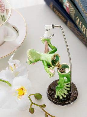 Keren Kopal Frog Taking a Shower Trinket Box with Pink Towel