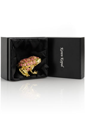 Golden Frog Decorated with Hearts