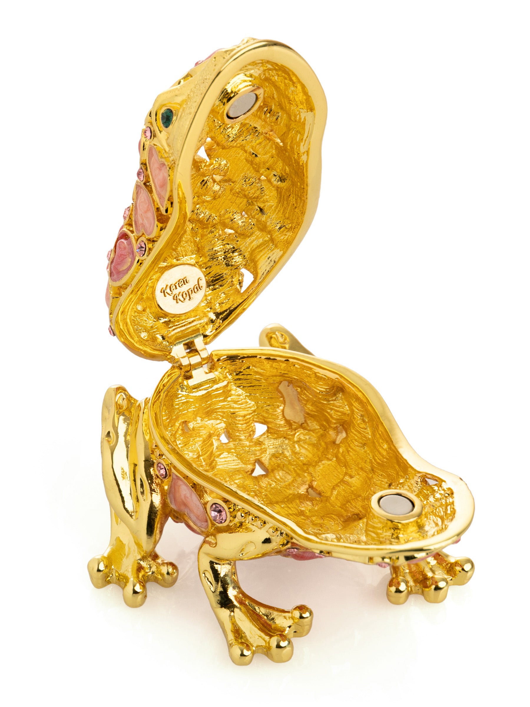 Golden Frog Decorated with Hearts