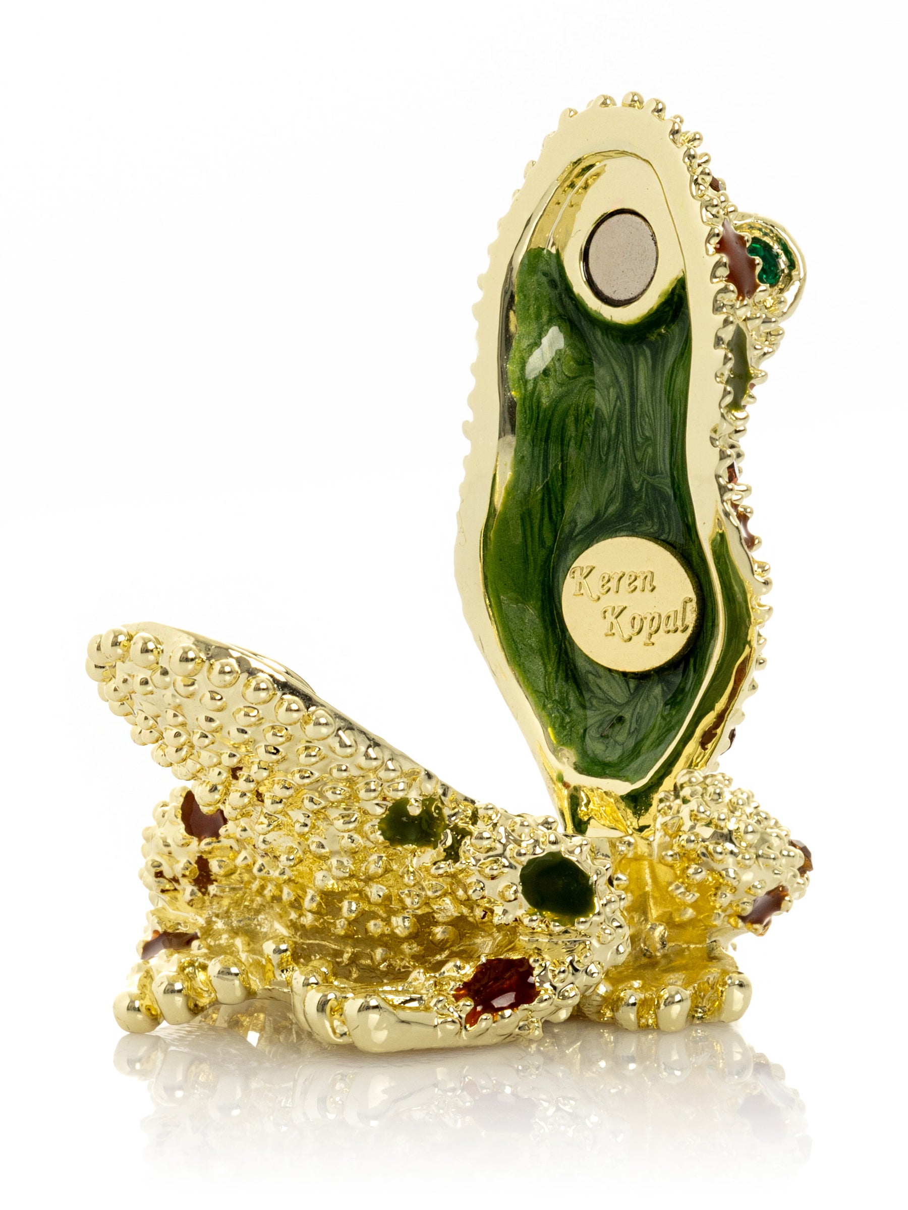 Keren Kopal Golden Frog with Colorful Stones