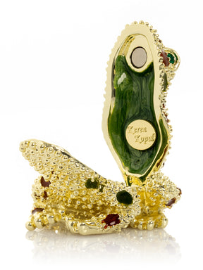 Keren Kopal Golden Frog with Colorful Stones