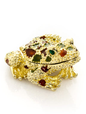 Keren Kopal Golden Frog with Colorful Stones