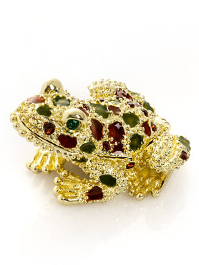 Keren Kopal Golden Frog with Colorful Stones