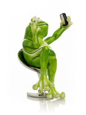 Keren Kopal Frog Taking a Selfie Trinket Box