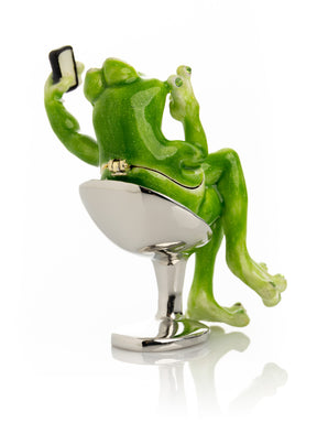 Keren Kopal Frog Taking a Selfie Trinket Box