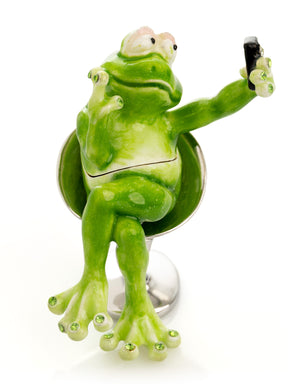 Keren Kopal Frog Taking a Selfie Trinket Box