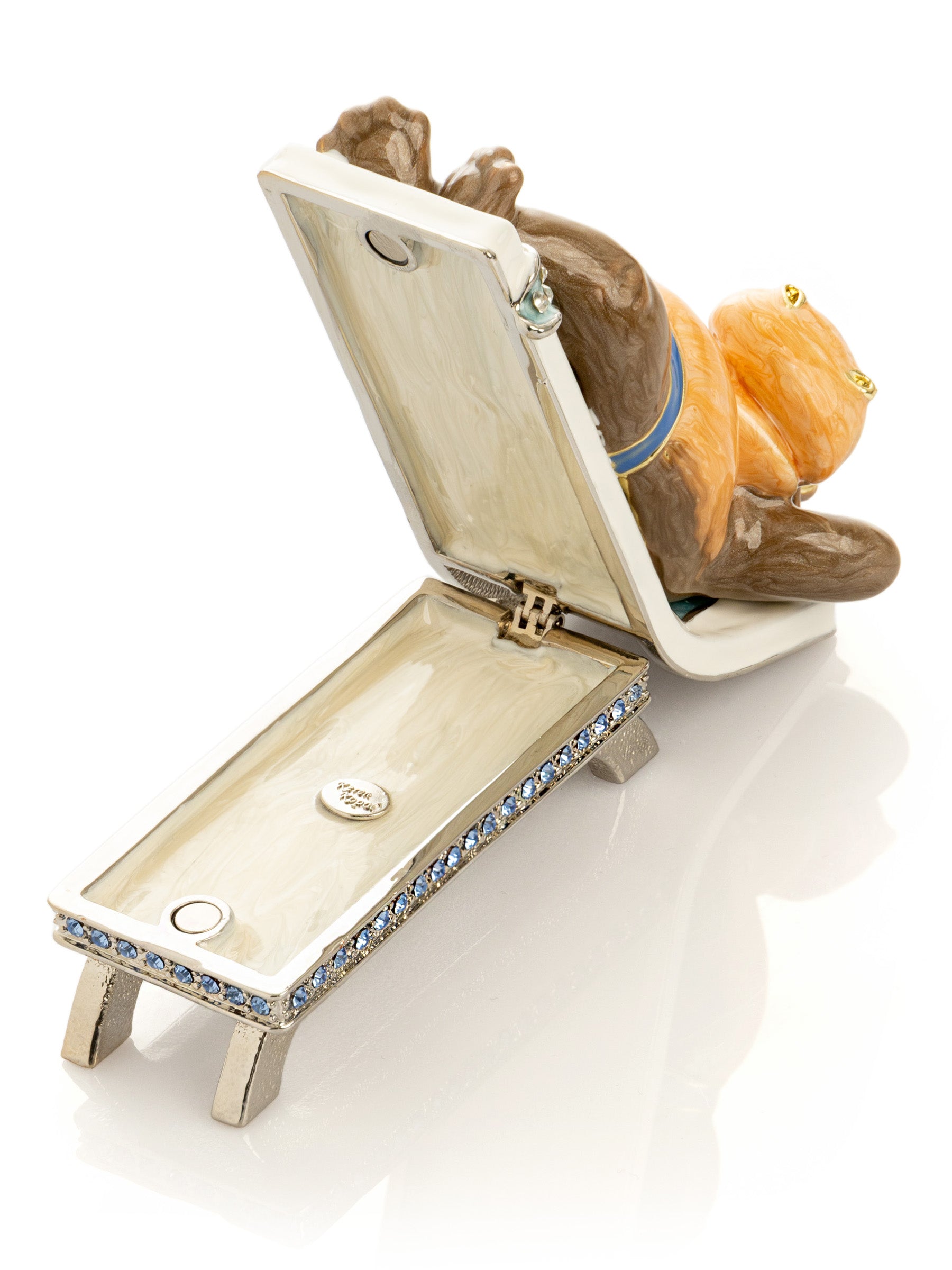 Keren Kopal Relaxing Hippo on Sun Lounger Trinket Box