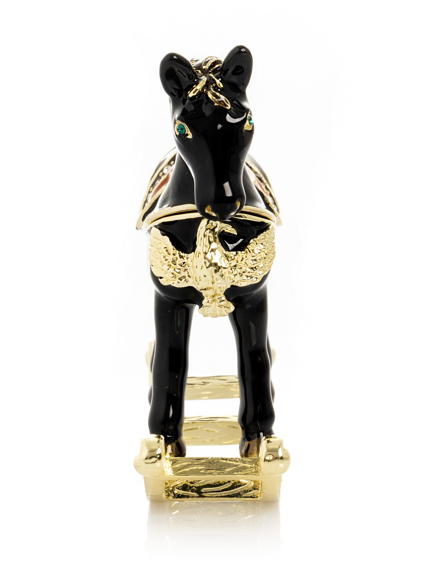 Keren Kopal Black & Gold Vintage Rocking Horse Trinket Box