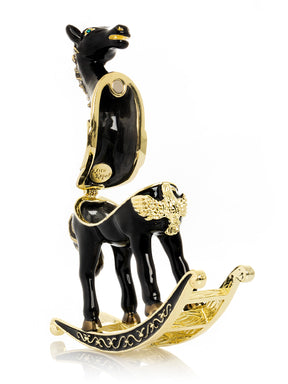 Keren Kopal Black & Gold Vintage Rocking Horse Trinket Box